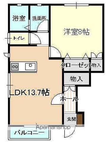 プラム・A(1LDK/1階)の間取り写真