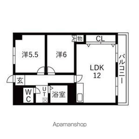 東洋ハイツ(2LDK/6階)の間取り写真