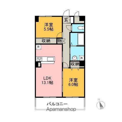 アヴァンスコート(2LDK/3階)の間取り写真