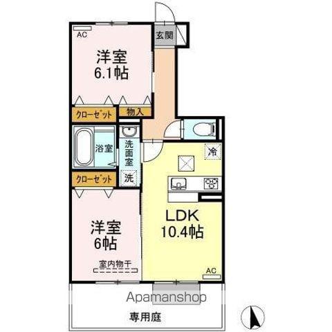 サン・フローラ(2LDK/1階)の間取り写真