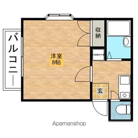 エルヴィーナ宮中ABCDEF(1K/1階)の間取り写真