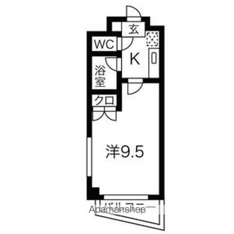 シティライフ藤ヶ丘南2号館(1K/3階)の間取り写真
