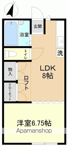 ふなかたハイツA(1LDK/2階)の間取り写真