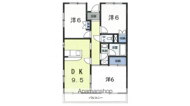 カンスタント八千代(3DK/3階)の間取り写真