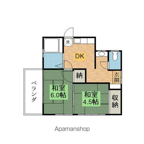 鄕木A棟(2K/1階)の間取り写真