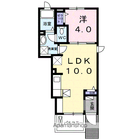 ヴェルタウンE(1LDK/1階)の間取り写真