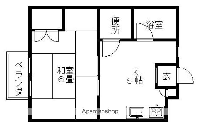 コーポラス栄光(1DK/2階)の間取り写真
