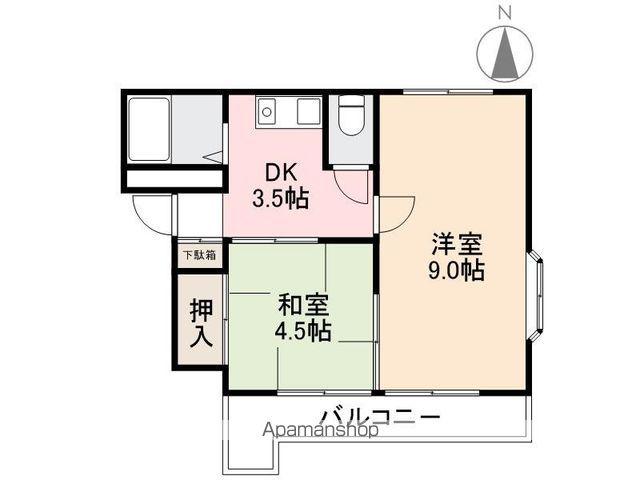 ウィズ番町(2DK/2階)の間取り写真