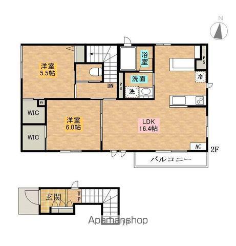 カースル(2LDK/2階)の間取り写真