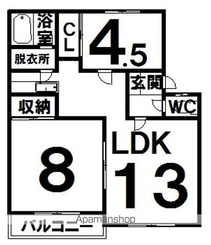 メゾンドールウエスト(2LDK/1階)の間取り写真