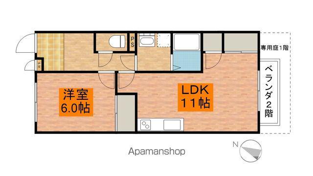 エルミナフラット長浜Ⅲ(1LDK/1階)の間取り写真