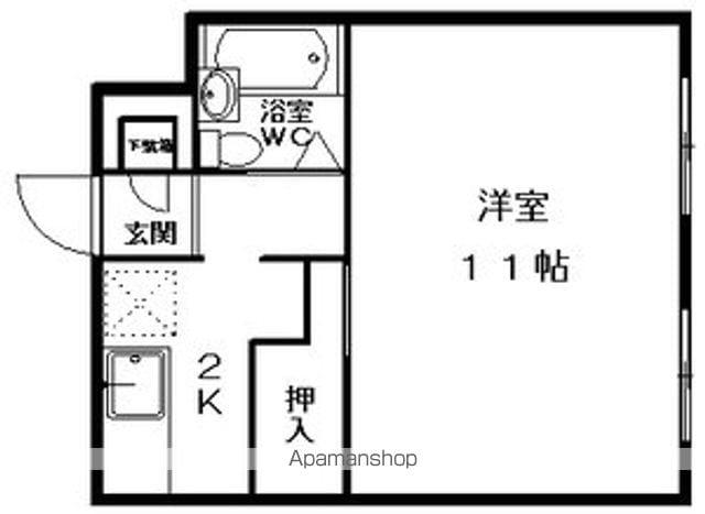 グランメール北2条(1K/4階)の間取り写真