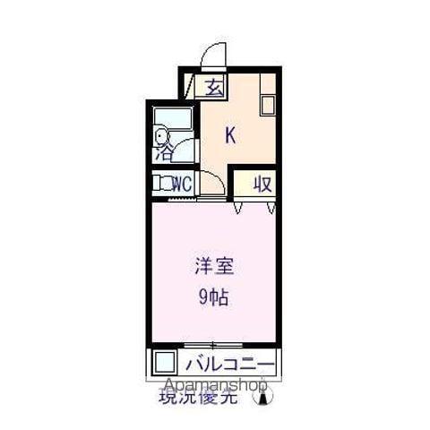 グランドヴィラ松永(1K/2階)の間取り写真