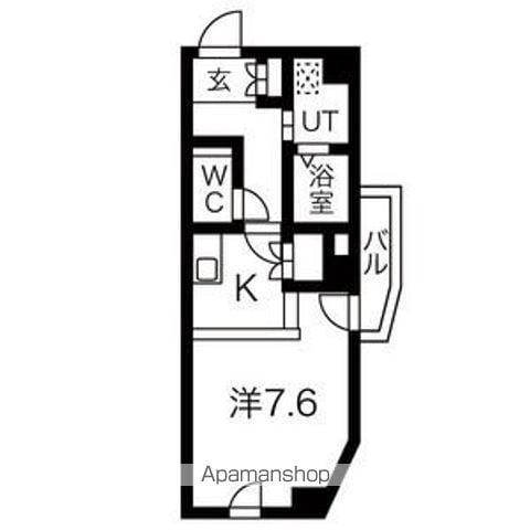 リエス上ノ宮(ワンルーム/6階)の間取り写真