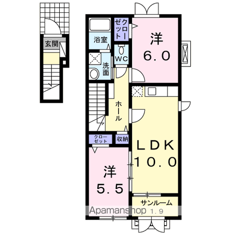 マーベラス(2LDK/2階)の間取り写真