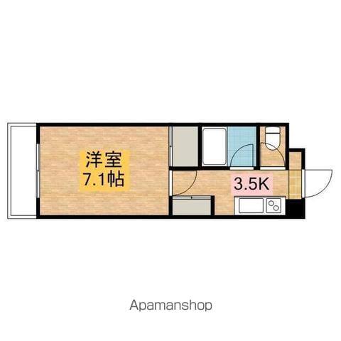 ジョイフル第3今市(1DK/8階)の間取り写真