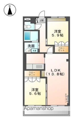 Mグレイシャス(2LDK/2階)の間取り写真