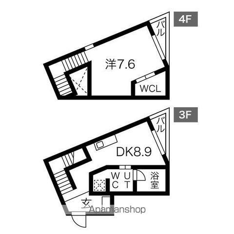 COULEURS62(1LDK/3階)の間取り写真