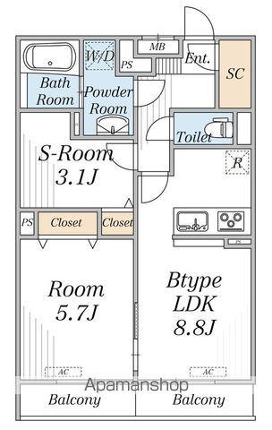 リブリ・ISHIDAⅢ(1SLDK/1階)の間取り写真