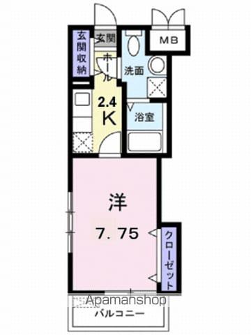 アプレザンレーヴ(1K/2階)の間取り写真