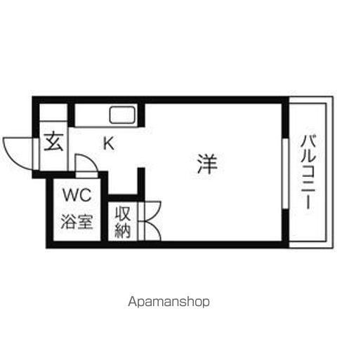 アーバンライフ616(1K/1階)の間取り写真