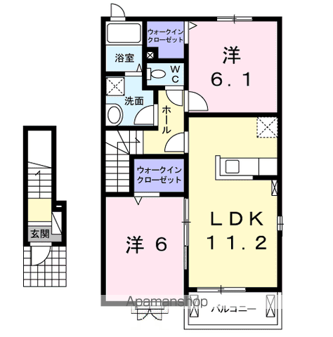 メゾンTK Ⅰ(2LDK/2階)の間取り写真