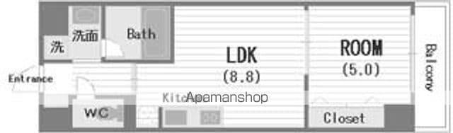ブラービMINAMISENNBA(1LDK/8階)の間取り写真