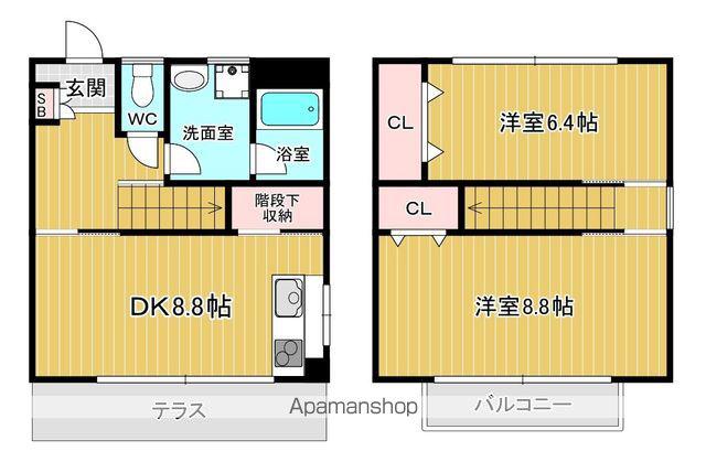 イーハトーブＫＵＲＡ(2DK)の間取り写真