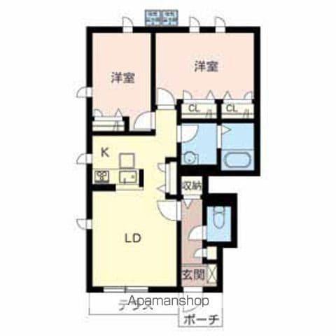 シャーメゾン華(2LDK/1階)の間取り写真