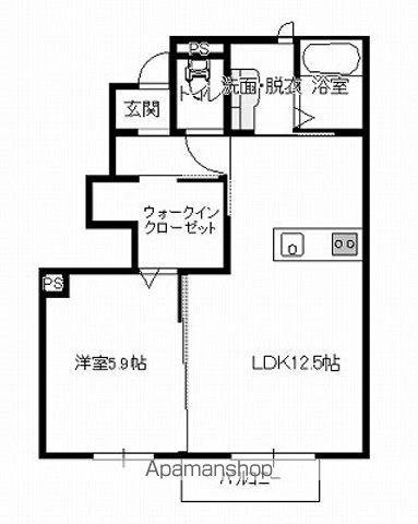 メゾン・クローバー3(1LDK/1階)の間取り写真