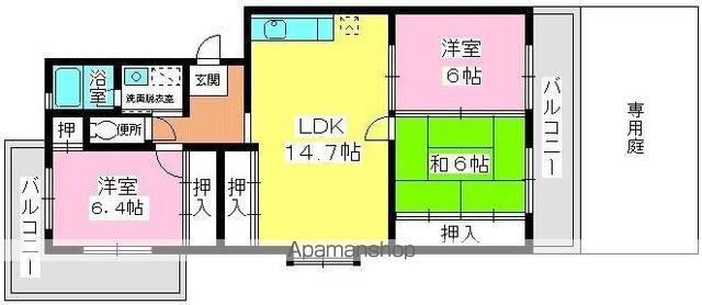 シティライフ香椎Ⅱ(3LDK/1階)の間取り写真