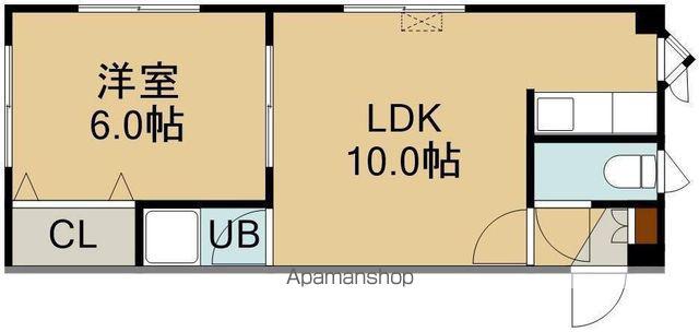 ホワイトタイム(1LDK/1階)の間取り写真