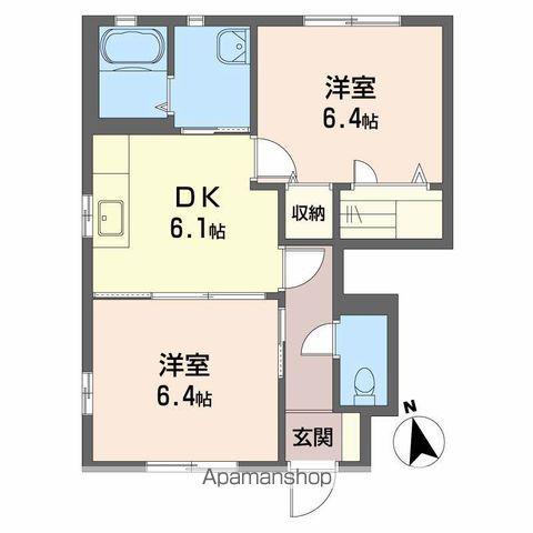 シャーメゾンマルシェD(2DK/1階)の間取り写真