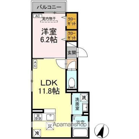 メゾン・ド・クレマ(1LDK/1階)の間取り写真