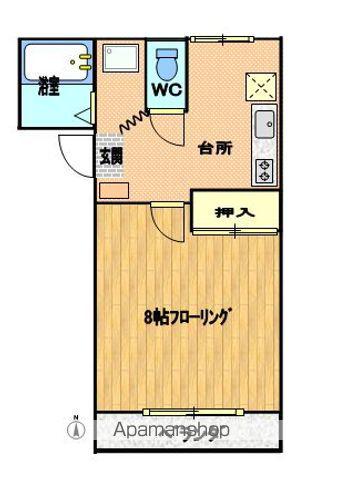 ライフステージ春日B(1K/1階)の間取り写真