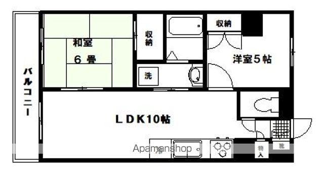 コンアモールⅠ(2LDK/6階)の間取り写真