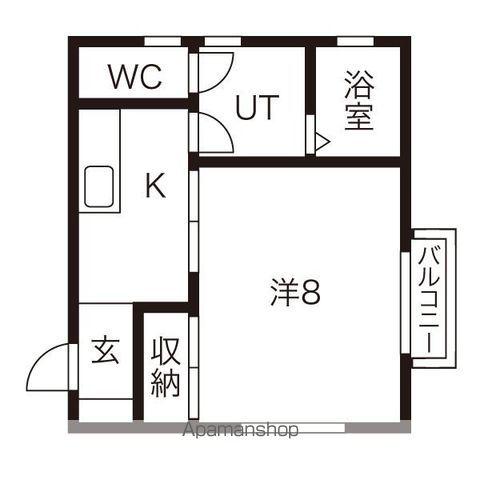 パークヒルズ(1K/1階)の間取り写真