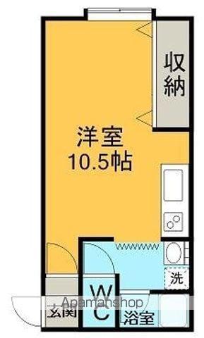 グローイングハイムA(ワンルーム/1階)の間取り写真