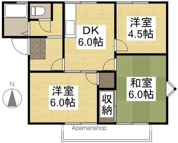フレグランスラフォーレ(3DK/1階)の間取り写真
