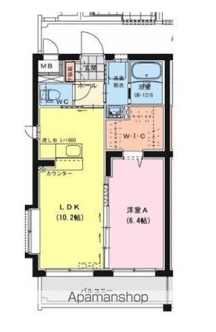 オーシャンハイツ参番館(1LDK/5階)の間取り写真
