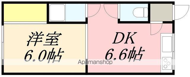 ノースコート本通Ⅱ(1DK/1階)の間取り写真