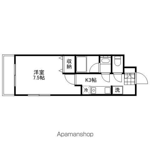 メイプル舟入(1K/3階)の間取り写真