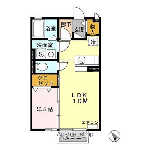 ヴィラグリーン(1LDK/2階)の間取り写真