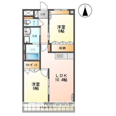 NOBLEPARK嶋(2LDK/2階)の間取り写真