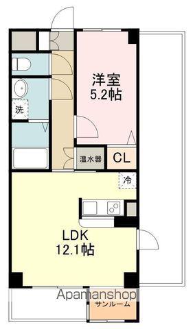ブランメゾン錦町(1LDK/7階)の間取り写真