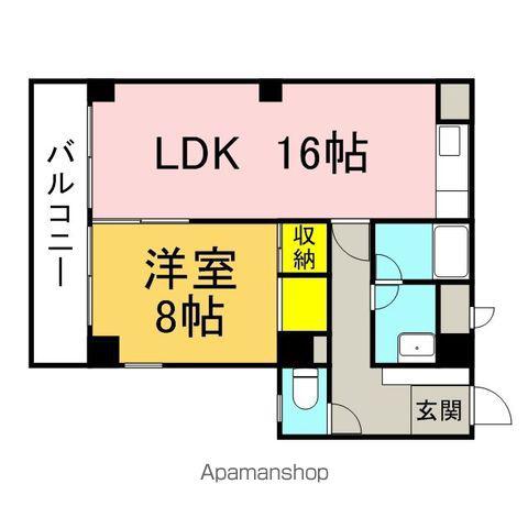 フェイズイン博多駅東(1LDK/8階)の間取り写真