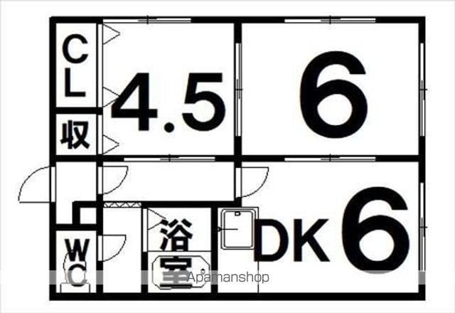 宮本ハイツ(2DK/1階)の間取り写真