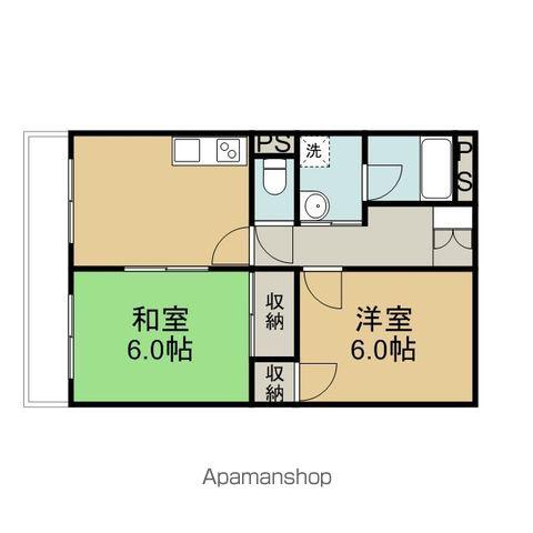 グリーンヒルズ白山B(2DK/1階)の間取り写真