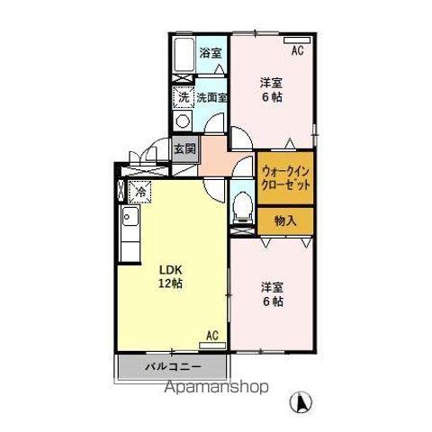 メゾン ド クリーク A(2LDK/3階)の間取り写真