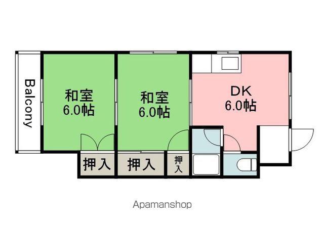 真砂ビル(2DK/6階)の間取り写真